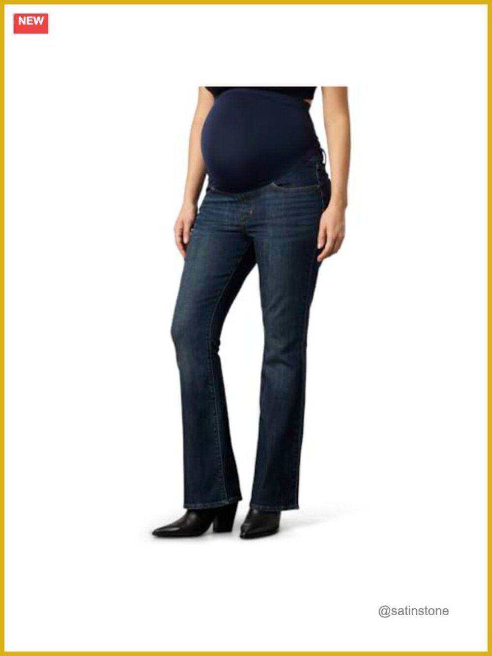 Maternity Comfort-Stay Bootcut Jeans High Rise Pull On Stretch Denim